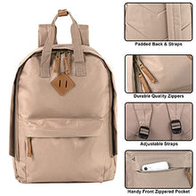 Load image into Gallery viewer, Canvas Mini Backpack for Everyday &amp; Day Pack Rucksack in Solid Color Blocks (Almond)
