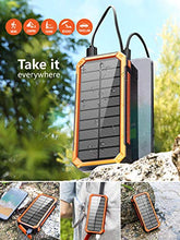 Load image into Gallery viewer, Solar Charger 30000mAh, Solar Power Bank, PD 18W &amp; QC3.0 Quick Charge with 4 Outputs &amp; Dual Inputs(USB/Type-C), External Backup Battery Huge Capacity Phone Charger for iOS and Android(Orange)
