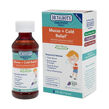 Load image into Gallery viewer, Dr. Talbot's Mucus + Cold Relief Liquid Medicine, Naturally Inspired, for Children, Includes Syringe, Natural Grape Juice Flavor, 4 Fl Oz
