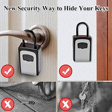 Load image into Gallery viewer, Key Lock Box Wall Mounted, Portable Lock Box for House Key, 5 Key Capacity, Weatherproof Resettable Code House Key Safe Security Lock Box for Indoor, Outdoor, Garage, Garden, Store (1 Pack)
