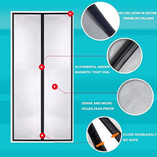 Load image into Gallery viewer, Magnetic Screen Door Fiberglass Mesh Screen Door with Magnets, Screen for Sliding Glass Door French Door Patio Door, Full Frame Hook &amp; Loop, Hands Free, Pet Friendly (36"x82")
