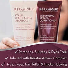 Load image into Gallery viewer, Keranique Hair Regrowth System – 30 Days - Keratin Amino Complex - Free of Sulfates, Dyes and Parabens, Includes Shampoo and Conditioner, Minoxidil and Lift and Repair Spray for Fine Thinning Hair
