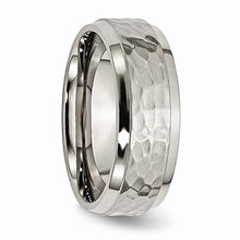 Load image into Gallery viewer, ICE CARATS Titanium 8mm Beveled Edge Hammered Wedding Ring Band Size 10.00 Fancy Fashion Jewelry for Women Gifts for Her

