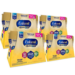 Enfamil NeuroPro Ready to Feed Baby Formula Milk, 8 Fluid Ounce (24 Count) - MFGM, Omega 3 DHA, Probiotics, Iron & Immune Support