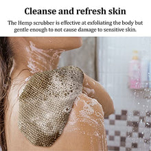Load image into Gallery viewer, Natural Back Scrubber for Shower for Men and Women - Set of Hemp Back Washer &amp; Exfoliating Glove for Body- Long Back Sleeve with Scrub Mitten for Deep Cleaning &amp; Skin Relax
