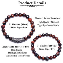 Load image into Gallery viewer, BOMAIL 8mm Tiger Eye Stone Beads Bracelet Elastic Natural Stone Yoga Bracelet for Women Men
