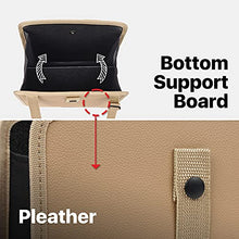 Load image into Gallery viewer, KMMOTORS Foldable Car Garbage Can Patented Car Waste Basket Comfortable Multifuntional Vegan Leather and Oxford Clothes Car Organizer Car Trash Can (Medium, Beige)
