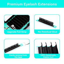 Load image into Gallery viewer, Eyelash Extensions 0.15 C Curl 8-14mm Lash Extensions Supplies Individual Lashes Premium Silk Volume &amp; Classic Lash Soft Matte Dark Professional Eyelashes Extension (0.15-C-8-14 Mixed)
