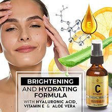 Load image into Gallery viewer, Vitamin C Serum for Face (2oz) with Hyaluronic Acid and Vitamin E Natural Skin Care Facial Treatment Neck &amp; Chest Anti-Aging Serum Fights Pigmentation Fine Lines and Wrinkles
