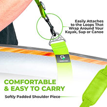 Load image into Gallery viewer, Gradient Fitness Kayak/Paddle Board/Surfboard Shoulder Strap | Hands-Free SUP Carrying Strap Boards with Padded Shoulder Sling, Paddle Carrier &amp; Metal Accessories (Green)
