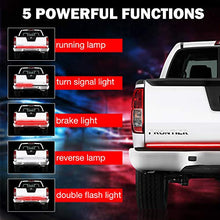 Load image into Gallery viewer, LED Truck Tailgate Light Bar, Wayup 60 Inch Quad Row LED Truck Bed Light Strip with White Reverse, Red Brake/Running, Red Turn Signal/Double Flash Strobe Light for Trucks Pickup RV Van Dodge Ram
