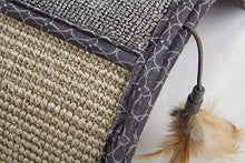 Load image into Gallery viewer, SmartyKat Scratch Scroll with Feather Toy, Multi-Surface Sisal &amp; Carpet Cat Scratcher, Interactive Scratching Outlet &amp; Lounger
