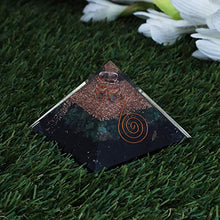 Load image into Gallery viewer, Crocon Black Tourmaline &amp; Green Aventurine Gemstone Orgone Pyramid with Crystal Point for Energy Generator Reiki Healing Chakra Stone Balancing EMF Protection Spiritual Metaphysical Size: 2.5-3 Inch
