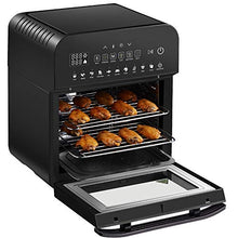 Load image into Gallery viewer, GoWISE USA GW44803 Ultra 12.7-Quart Electric Air Fryer Oven with Rotisserie and Dehydrator + 11 Accessories and 50 Recipes, Black, QT
