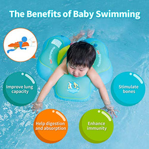 Free Swimming Baby Inflatable Baby Swim Float Children Waist Ring Inflatable Pool Floats Toys Swimming Pool Accessories for The Age of 3-72 Months(Blue, L)