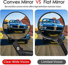 Load image into Gallery viewer, HUBUISH Bar End Bike Mirrors，360°Adjustable Rotatable Handlebar Convex Mirror for Mountain Road Bicycle Riding Cycling Accessories, with Wide Angle Lens Safety Rearview Mirror(1 PC)
