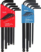 Load image into Gallery viewer, Eklind 13222 Ball-Hex L-Key allen wrench Combo- Inch / MM (2 sets 22pc), 22-piece set

