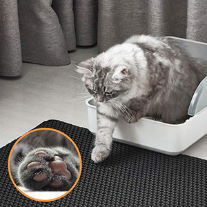 Polarduck Cat Litter Mat, 20" X 16", Cat Litter Trapping Mat, Honeycomb Double Layer Design, Urine and Water Proof Material, Scatter Control, Special Side Handles Design Easier to Clean,Washable