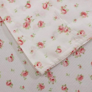 Amrapur Microfiber Sheet Set | Luxuriously Soft 100% Microfiber Rose Printed Bed Sheet Set with Deep Pocket Fitted Sheet, Flat Sheet and 2 Pillowcases , 4 Piece Set, Queen