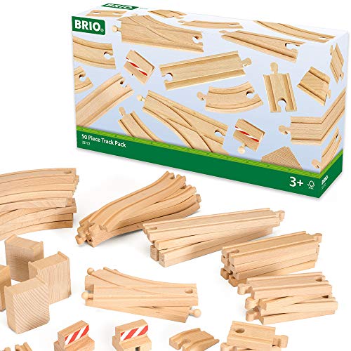 BRIO 33772 Special Track Pack | 50 Pieces of Wooden Tracks and Train Accessories for Kids Age 3 and Up
