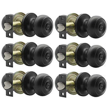 Load image into Gallery viewer, Probrico 6Pcs Black Privacy Door Knobs Lock for Bedroom or Bathroom Flat Ball Keyless Door Handles
