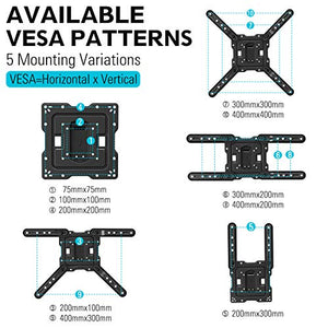 MOUNTUP TV Wall Mounts TV Bracket for Most 26-55 Inches TVs, Full Motion TV Wall Mount with Swivel and Extend 17.7 Inch, TV Mount with Swivel Articulating Arm, Max VESA 400x400mm, MU0009