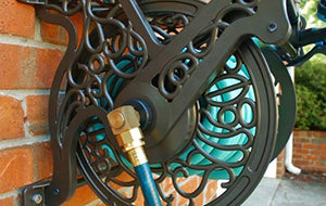 Liberty Garden 707 Decorative Wall Mount Garden Guide Hose Reel, Bronze