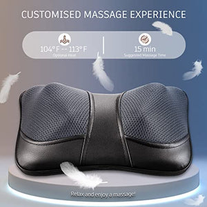 VIKTOR JURGEN Shiatsu Back and Neck Massager, Deep Tissue Kneading Neck Massage Pillow with Heat for Full Body Muscle, Shoulder, Foot at Home, Car, Office, Relaxation Gifts for Men, Women