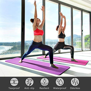 Dralegend Yoga Mat Exercise Fitness Mat - High Density Non-Slip Workout Mat for Yoga, Pilates & Exercises, Anti - Tear, Sweat - Proof, Classic 1/4 Inch