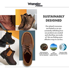 Load image into Gallery viewer, Wrangler Footwear Rugged Wedge Oxfords - Men’s Casual Dress Shoes Featuring Moc Toe Profile, Full-Grain Leathers, Air-Mesh Inner Lining, and Blown Rubber Wedge Soles - Clay/Dark Brown, 13 M
