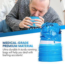 Load image into Gallery viewer, Hospital Vomit Bags - 24 Pack 1000ml Car Throw Up Bag - for Airsick Travel &amp; Motion Sickness - Leak Resistant Medical Grade Puke Bag - Disposable Barf Bags Throw Up, Nausea

