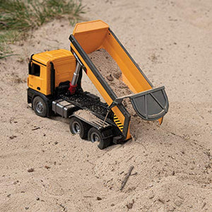 Top Race Remote Control Construction Dump Truck, RC Dump Truck Toy, Construction Toys Vehicle, RC Truck Toys, Heavy Duty Metal and Plastic Construction Truck 1:14 Scale, 7 LBS Load Capacity TR-212