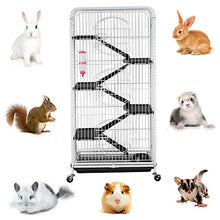 Load image into Gallery viewer, YAHEETECH Multi Levels Rolling Large Ribbit Bunny Cage - 52-inch Pet Ferret Chinchilla Squirrels Cage Small Animals Hutch w/ 3 Front Doors/Bowl/Water Bottle White
