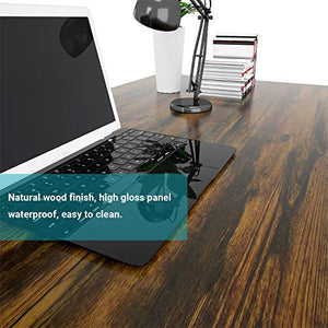 Foxemart 47 Inch Computer Desk Sturdy Office Desks 47” Modern PC Laptop Notebook Study Writing Table for Home Office Workstation, Rustic Brown