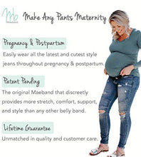 Load image into Gallery viewer, Maeband Maternity Belly Band | Pregnancy Belt, Waistband Extender, Pregnancy Clothes, Maternity Jeans (Medium, Midnight Black)
