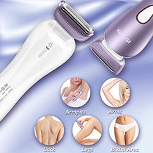 Load image into Gallery viewer, Electric Razor for Women, ISTON Rechargeable Wet and Dry Painless Womens Shaver Body Hair Remover for Legs Underarms and Bikini Trimmer Cordless Waterproof Hair Lady Shaver with LED Light
