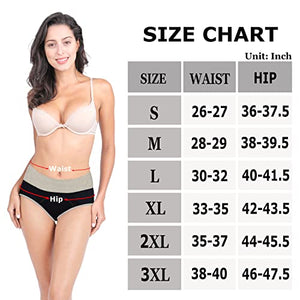 Nalwort Womens Menstrual Period Panties Super Soft Protective Briefs Underwear 4 Pack (2 Black+2 Shrimp, S)