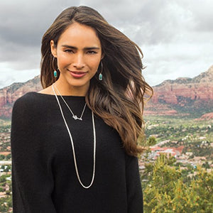 Silpada 'Oasis' Compressed Turquoise Wire Drop Earrings in Sterling Silver