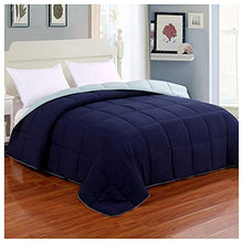 Load image into Gallery viewer, Reversible Lightweight Comforter - All Season Down Alternative Comforter Queen Summer Duvet Insert Blue Quilted Bed Comforters with Corner Tabs Full / Queen Size Navy / Light Blue
