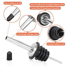Load image into Gallery viewer, AOZITA 12 Pack Stainless Steel Classic Bottle Pourers Tapered Spout - Liquor Pourers with Rubber Dust Caps
