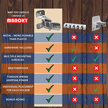 Load image into Gallery viewer, MANOKY Shovel Holder Wall Mount Outdoor 10 Pack - Garden Yard Tool Organizer for Garage - Shed Organizers and Storage Hooks - Rake Rack - Tool Holder and Hanger - Hardware Included
