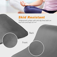 Load image into Gallery viewer, LOKATSE HOME Thick NBR Yoga Mat High Density Non-Slip Exercise Mat with Carrying Strap for Exercise Yoga and Pilates, 72 x 24 Inches, Gray
