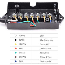 Load image into Gallery viewer, MICTUNING 7 Way Electrical Trailer Junction Box - 7 Gang Trailer Wire Connection Box Weatherproof for Rewiring Camper RV Caravans Boat Light 7 Way Trailer Wire Connectors
