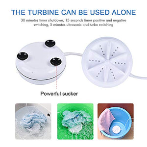 10L Portable Mini Washing Machine, Folding Turbo Washing Compact Ultrasonic Turbine Washer Lightweight Travel Laundry Washer USB Powered Camping Apartments Dorms RV Business Trip Clothes…