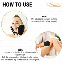 Load image into Gallery viewer, Lumier Body Exfoliator Glove, Exfoliating Mit Set of 3, Exfoliating Gloves for Body and Face, 2-Sided, Deep Exfoliating Gloves, Exfoliation Glove for Soft Skin
