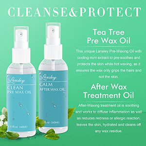 ILansley Waxing Kit for Women Men Coarse Hair Removal with Moisturizing Aloe Formulas Hard Stripless Wax Beads, Relaxing Wax Kit for Legs, Face, Underarm, Bikini, Brazilian