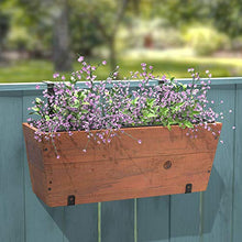 Load image into Gallery viewer, Amazon Basics Recycled Wood Deck Rectangular Hanging Planter, 2-Pack, Brown, Classic, Rustic, 18.9&quot; x 7.87&quot; x 7.5&quot;

