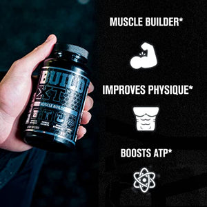 Build-XT Muscle Builder - Daily Muscle Building Supplement for Muscle Growth and Strength | Featuring Powerful Ingredients Peak02 & elevATP - 60 Veggie Pills