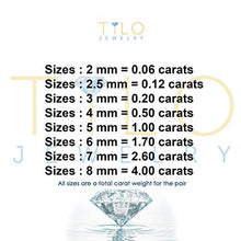 Load image into Gallery viewer, 14k White Gold Solitaire Round Cubic Zirconia CZ Stud Earrings in Secure Screw-backs (3mm)
