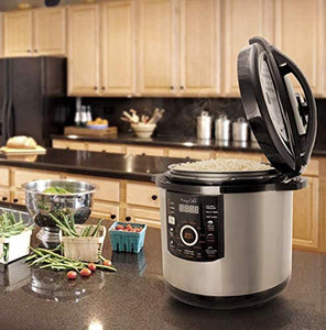 Megachef MCPR-3500 12 Quart Digital Pressure Cooker with 15 Presets, Silver